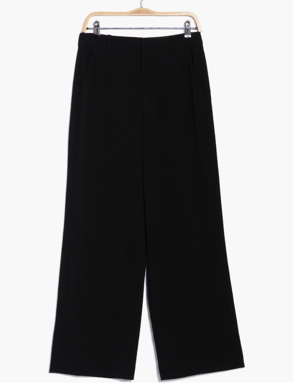 NWT Rag & Bone Andi Crepe Classic Black Wide-Leg Trouser 12